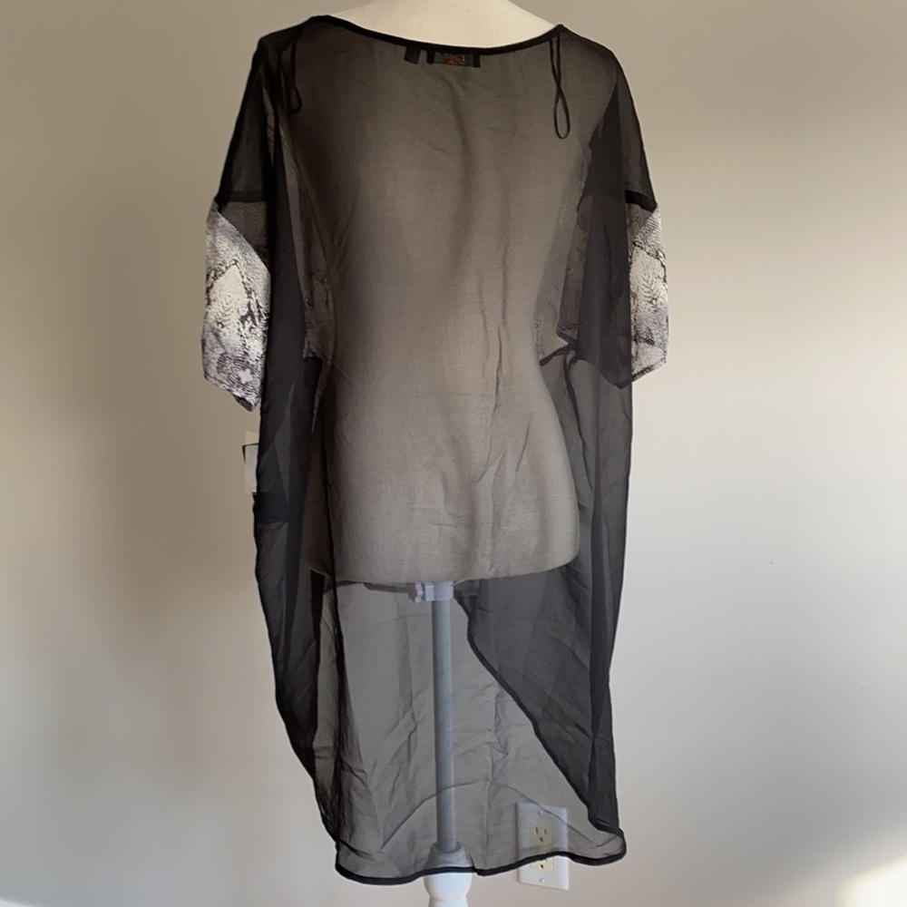 Dex - Black Python High-Low Sheer Top​​​​​​​​​​​​​ - Picture 3 of 7